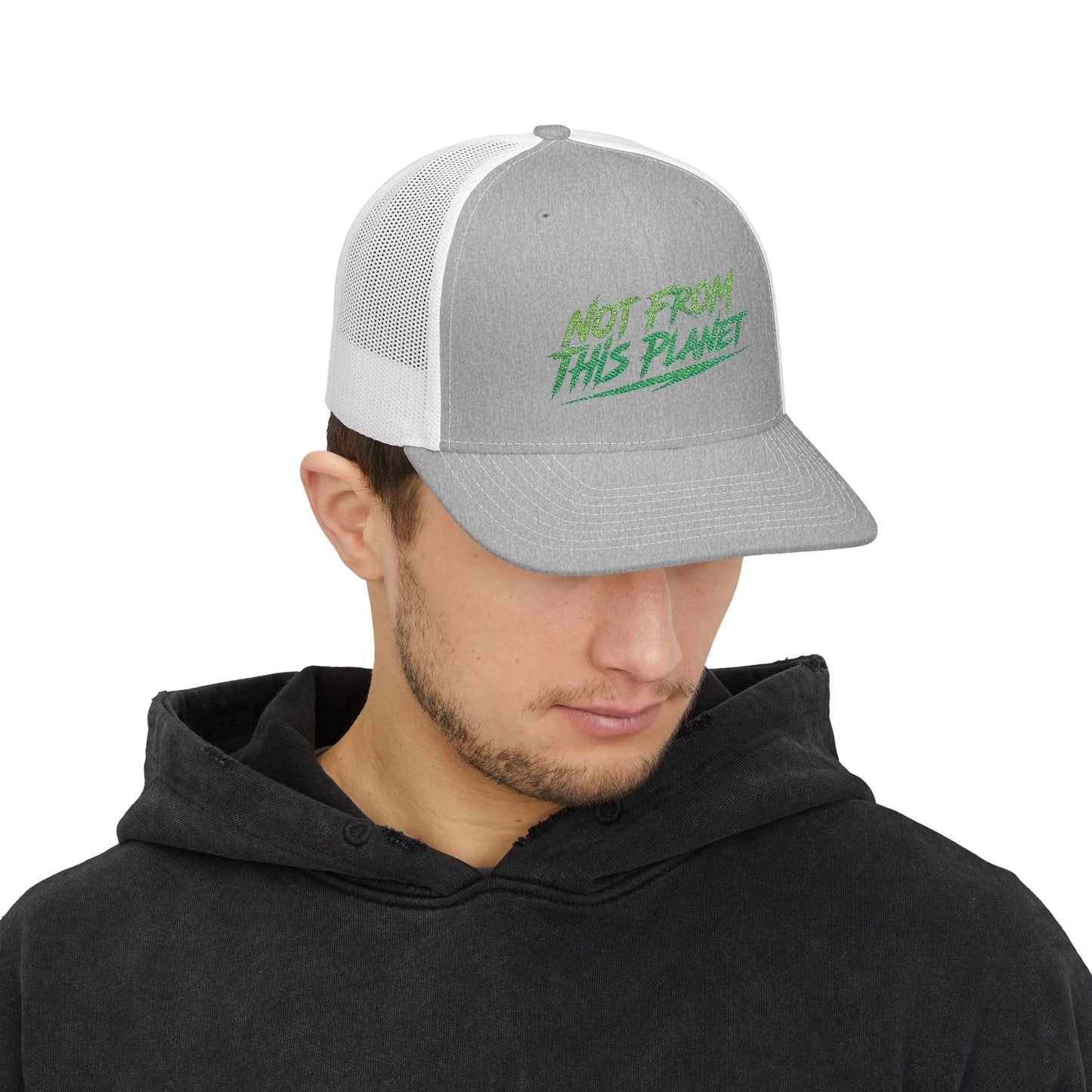 NOT FROM THIS PLANET Embroidered Snapback Trucker Cap