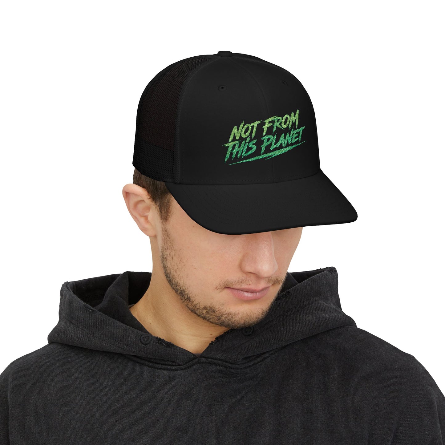 NOT FROM THIS PLANET Embroidered Snapback Trucker Cap