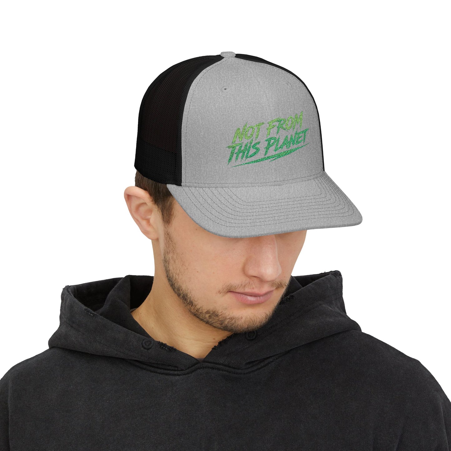 NOT FROM THIS PLANET Embroidered Snapback Trucker Cap