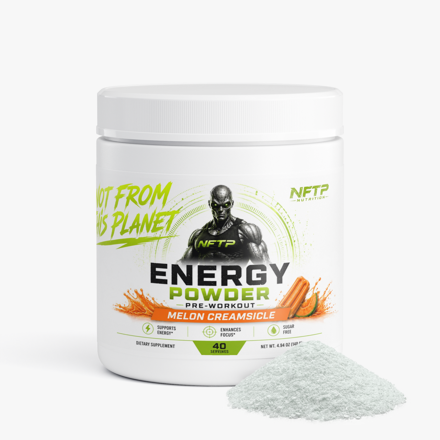 NOT FROM THIS PLANET Pre-Workout Energy Powder (Melon Creamsicle)