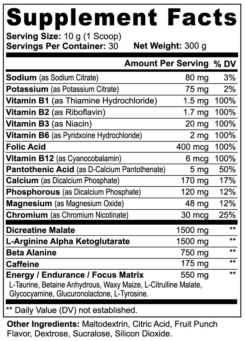 NFTP Nutrition Pre-Workout Powder (Fruit Punch)