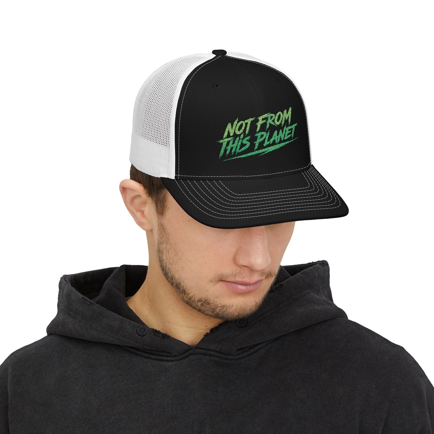 NOT FROM THIS PLANET Embroidered Snapback Trucker Cap