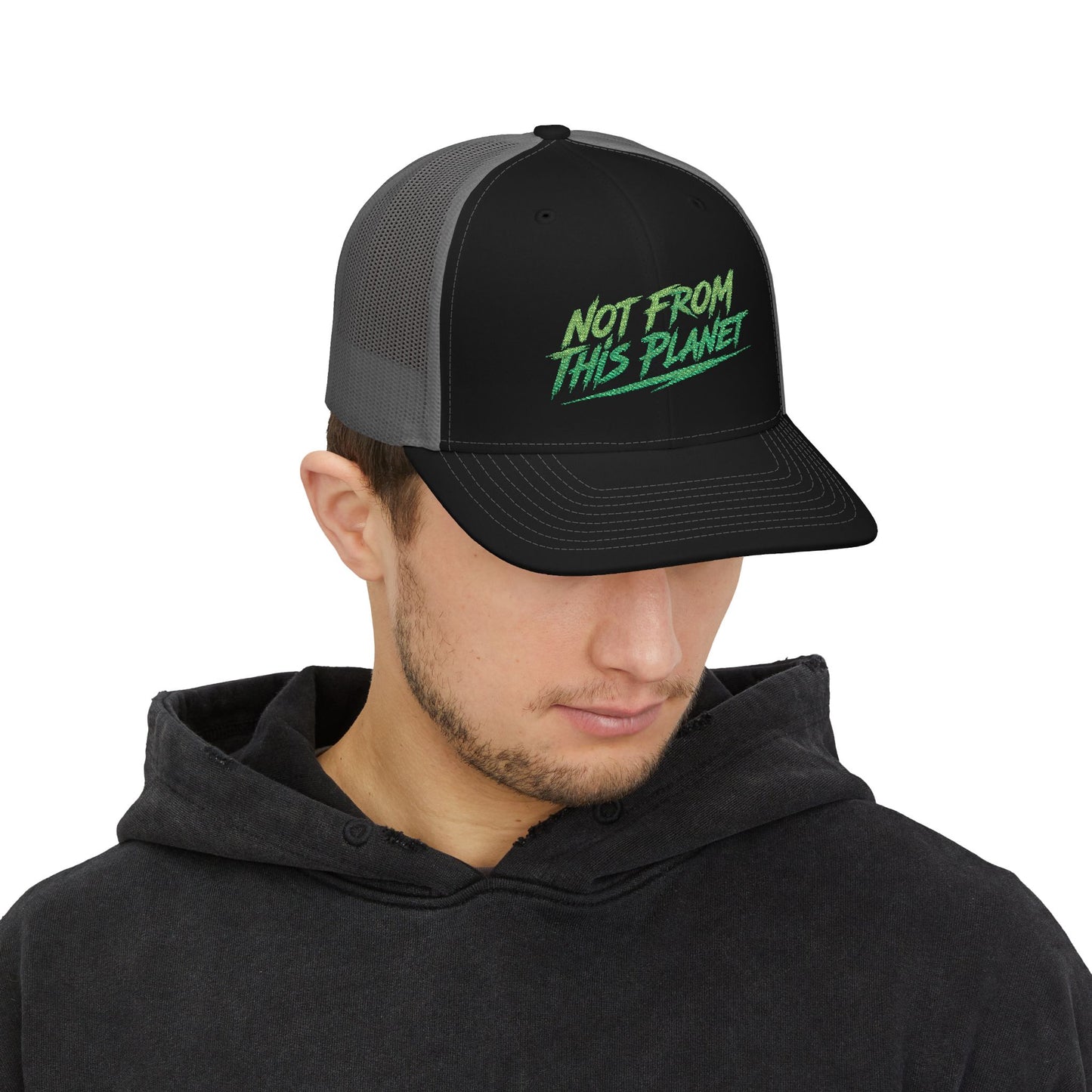 NOT FROM THIS PLANET Embroidered Snapback Trucker Cap